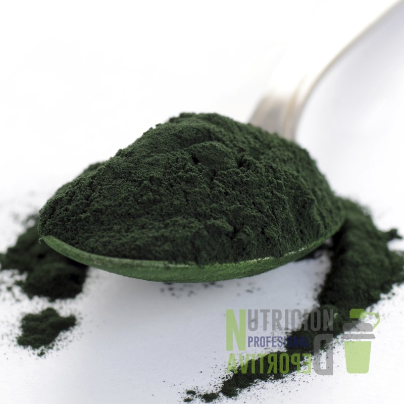 comprar espirulina en polvo GreenTahr con casi un 60% de proteína completa que contiene aminoácidos esenciales.