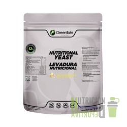 comprar levadura nutricional GreenTahr sabor ajo parmesano rica en vitaminas grupo B. En copos, con un 42% de proteína.